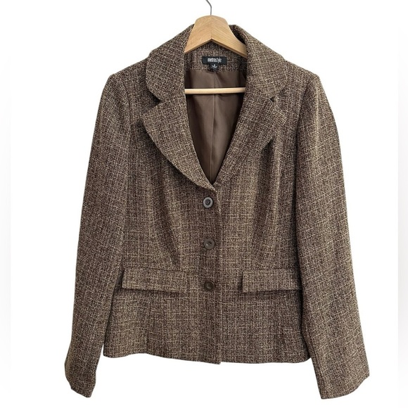 Y2K Metrostyle Tweed Suit w/ Wide Leg Cropped Pants - Picture 3 of 4